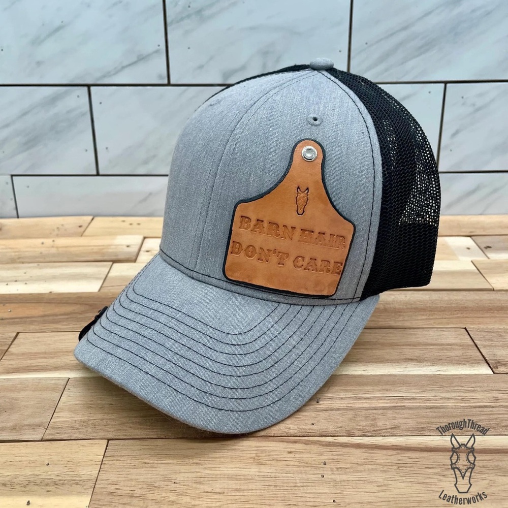 Personalized Leather Patch Trucker Hat – Custom Color and Design Combinations